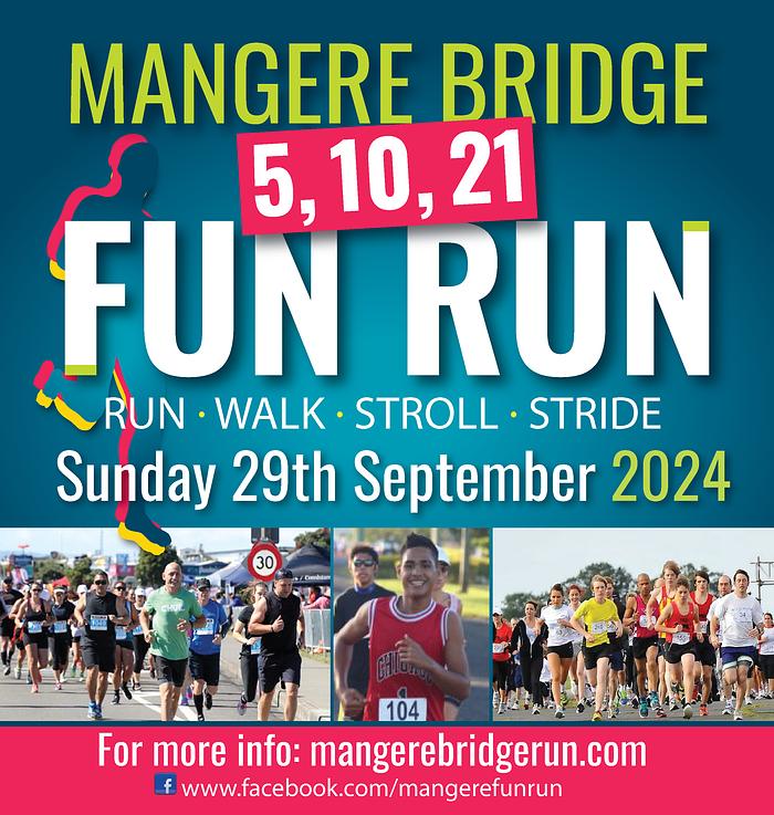 Mangere Bridge 5 - 10 - 21 FUN Run 2024 logo